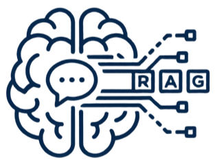 Icono de un sistema RAG: un cerebro de IA conectado a tus documentos